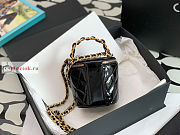 Chanel Vanity With Chain And Top Handle Patent Black AP2873 10.5×11.5×10.5cm - 6