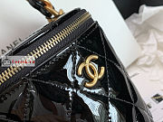 Chanel Vanity With Chain And Top Handle Patent Black AP2873 10.5×11.5×10.5cm - 2