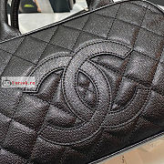 Chanel Bowling Bag In Grained Leather Black 25x14x9cm  - 5