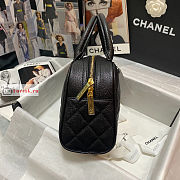 Chanel Bowling Bag In Grained Leather Black 25x14x9cm  - 4