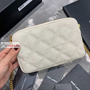 Ysl Becky Double-zip Pouch In Leather White 6089411 19x11x5cm - 6