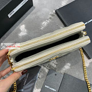 Ysl Becky Double-zip Pouch In Leather White 6089411 19x11x5cm - 5