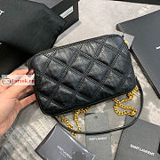 Ysl Becky Double-zip Pouch In Leather Black 6089411 19x11x5cm - 5