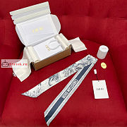 Dior Toile De Jouy Mitzah Scarf Blue Silk - 1