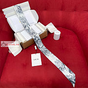 Dior Toile De Jouy Mitzah Scarf Blue Silk - 6