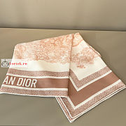 Dior Toile De Jouy Square Scarf Silk Coral Pink - 5