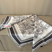 Dior Toile De Jouy Square Scarf Silk Gray - 6