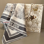 Dior Toile De Jouy Square Scarf Silk Gray - 4