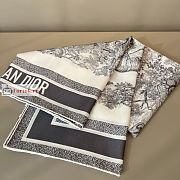 Dior Toile De Jouy Square Scarf Silk Gray - 2