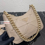 Prada Nappa Shoulder Bag In Leather Beige 24x17x7cm - 4