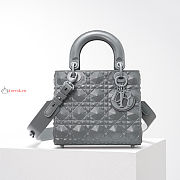 Dior Small Lady Abcdior Bag Diamond Motif Gray M0538 20cm - 1