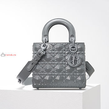 Dior Small Lady Abcdior Bag Diamond Motif Gray M0538 20cm