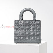 Dior Small Lady Abcdior Bag Diamond Motif Gray M0538 20cm - 5