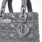 Dior Small Lady Abcdior Bag Diamond Motif Gray M0538 20cm - 3