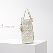 Dior Small Lady Abcdior Bag Diamond Motif White M0538 20cm - 5