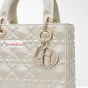 Dior Small Lady Abcdior Bag Diamond Motif White M0538 20cm - 3