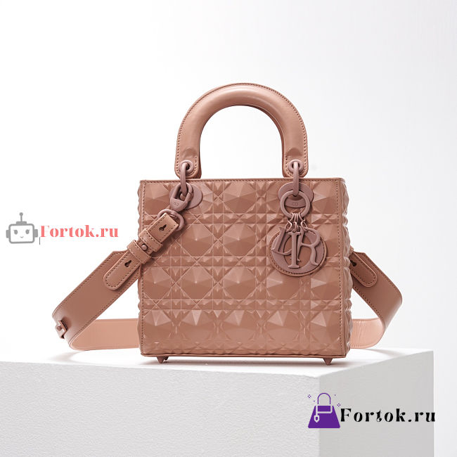 Dior Small Lady Abcdior Bag Diamond Motif Rose Beige M0538 20cm - 1