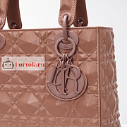 Dior Small Lady Abcdior Bag Diamond Motif Rose Beige M0538 20cm - 6