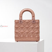 Dior Small Lady Abcdior Bag Diamond Motif Rose Beige M0538 20cm - 3