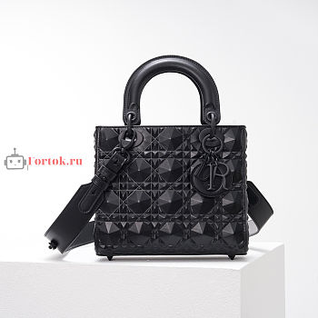 Dior Small Lady Abcdior Bag Diamond Motif Black M0538 20cm