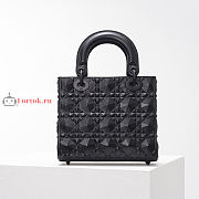 Dior Small Lady Abcdior Bag Diamond Motif Black M0538 20cm - 2