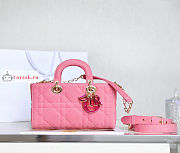 Dior Lady D-Joy Bag Denim Pink M0540 26x13.5x5cm - 1