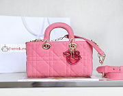 Dior Lady D-Joy Bag Denim Pink M0540 26x13.5x5cm - 5