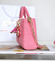 Dior Lady D-Joy Bag Denim Pink M0540 26x13.5x5cm - 2