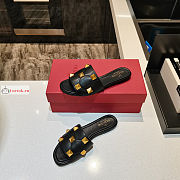 Valentino Roman Stud Slide Sandal Black - 1