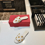 Valentino Roman Stud Slide Sandal White  - 1