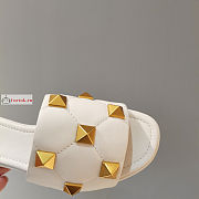 Valentino Roman Stud Slide Sandal White  - 2