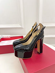 Valentino Tan-Go Patent Leather Platform Pump Black - 4