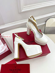 Valentino Tan-Go Patent Leather Platform Pump White - 3