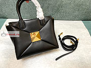 Valentino Small One Stud Nappa Handbag Black 19x16x12cm - 3