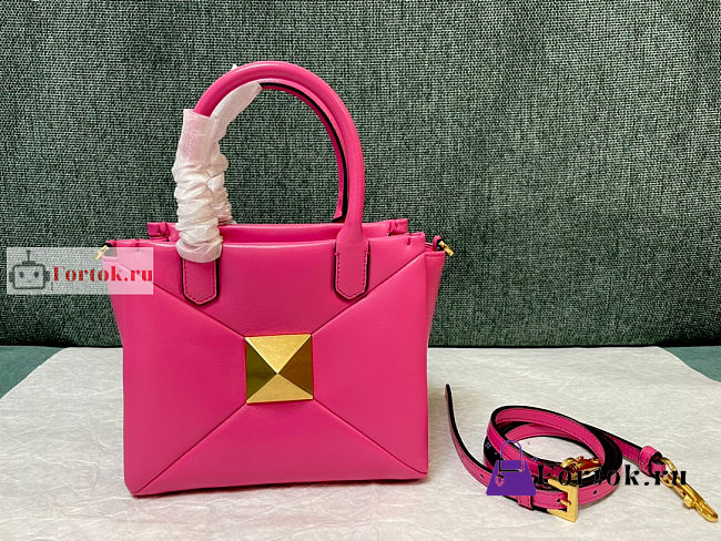 Valentino Small One Stud Nappa Handbag Pink 19x16x12cm - 1