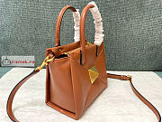 Valentino Small One Stud Nappa Handbag Brown 19x16x12cm - 5