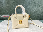 Valentino Small One Stud Nappa Handbag White 19x16x12cm - 1