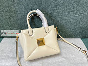 Valentino Small One Stud Nappa Handbag White 19x16x12cm - 6