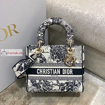 Dior Medium Lady D-Lite Bag Zodiac Embroidery M0565 24x20x11cm