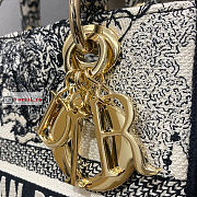 Dior Medium Lady D-Lite Bag Zodiac Embroidery M0565 24x20x11cm - 6