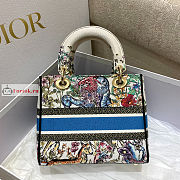 Dior Medium Lady D-Lite Bag D-Constellation Embroidery White M0565 24x20x11cm - 4