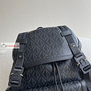Dior Hit The Road Backpack Diamond Canvas Black 43×51×20cm - 3