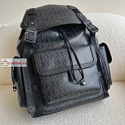 Dior Hit The Road Backpack Diamond Canvas Black 43×51×20cm - 6