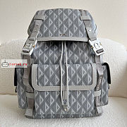Dior Hit The Road Backpack Diamond Canvas Gray 43×51×20cm - 1