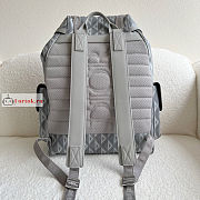 Dior Hit The Road Backpack Diamond Canvas Gray 43×51×20cm - 6