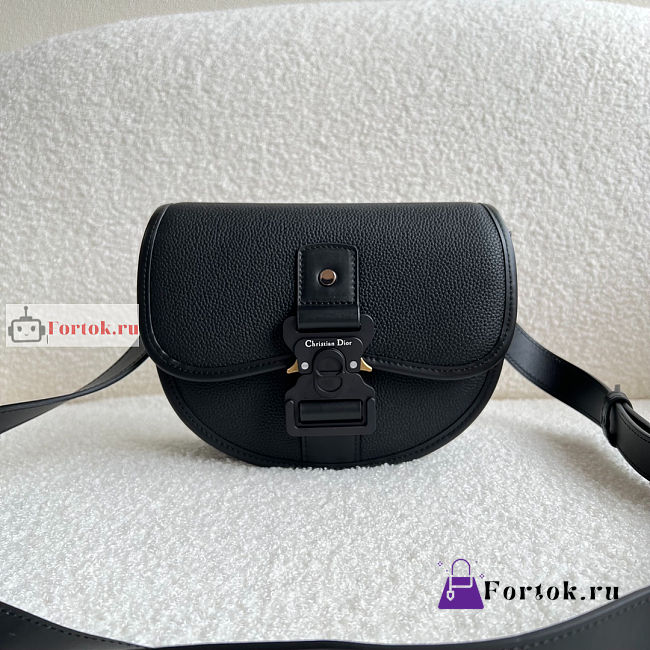 Dior Gallop Messenger Bag In Grained Leather Black 1ADPO 20.5×16×5cm - 1