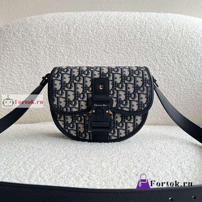 Dior Gallop Messenger Bag Oblique Jacquard Beige/Black 1ADPO 20.5×16×5cm - 1