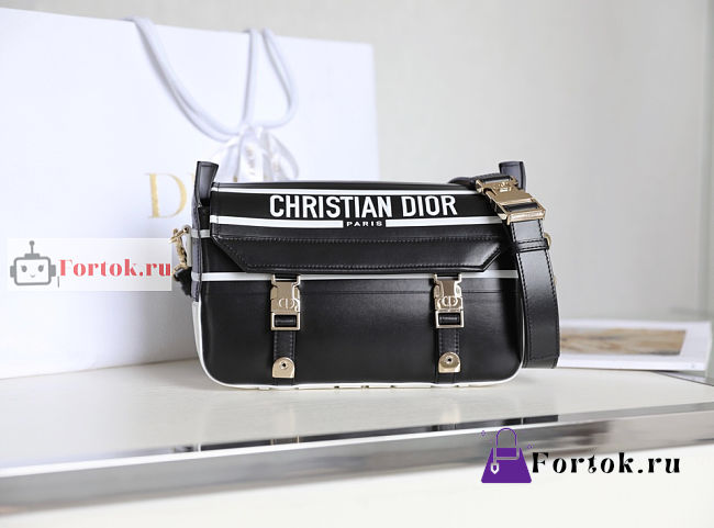 Dior Small Diorcamp Bag In Smooth Leather Black M1243 23x15x8cm - 1