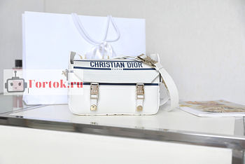 Dior Small Diorcamp Bag In Smooth Leather White M1243 23x15x8cm