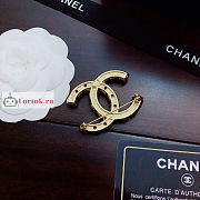 Chanel Crystal Brooch Gold Metal  - 6